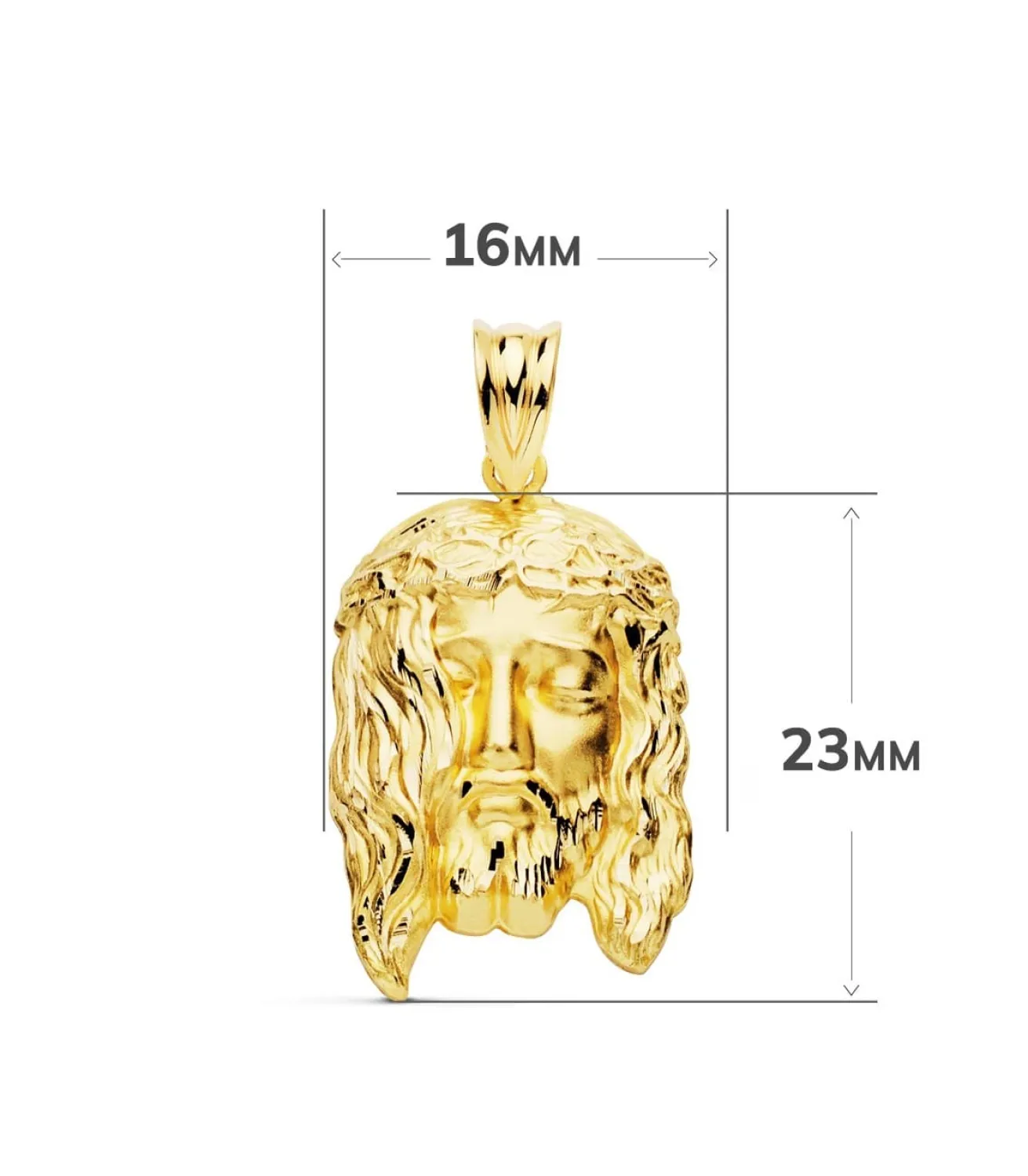 Colgante Cabeza Cristo Oro Amariilo 18K 23Mm<Alda Joyeros Cheap