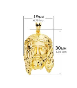 Colgante Cabeza Cristo Oro Amarillo 18K 27Mm<Alda Joyeros Shop