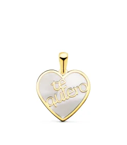 Colgante Corazon Te Quiero Nacar Oro 18K<Alda Joyeros Fashion