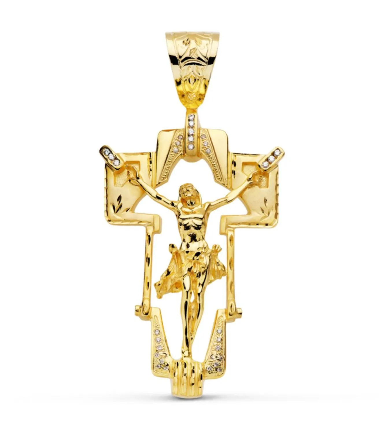 Colgante Cristo Cruz Oro Amarillo 18 K 77 Mm<Alda Joyeros Best