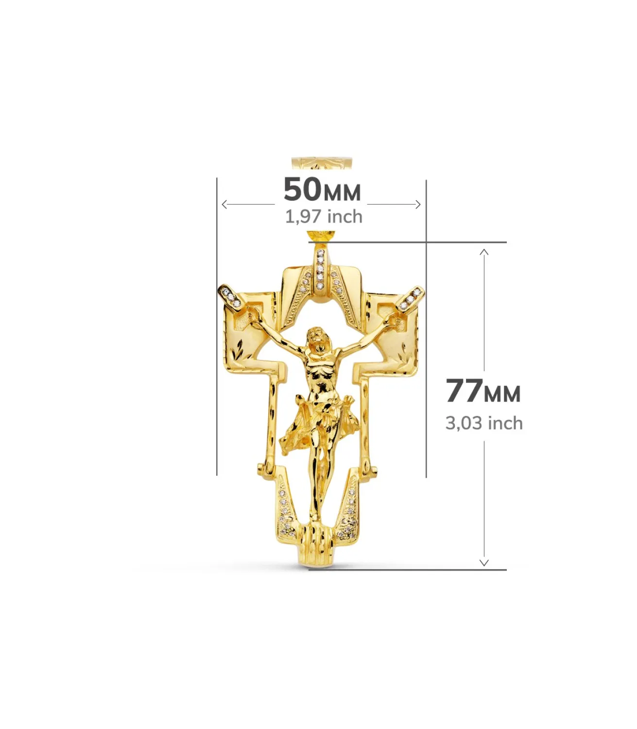 Colgante Cristo Cruz Oro Amarillo 18 K 77 Mm<Alda Joyeros Best