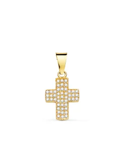 Colgante Cruz Circonitas Oro 18 Kilates 14Mm<Alda Joyeros Flash Sale