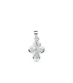 Colgante Cruz De Mujer Oro Blanco 9K Circonitas 16Mm<Alda Joyeros New