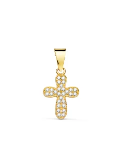 Colgante Cruz De Oro 18K Y Circonitas 14Mm<Alda Joyeros Cheap
