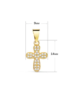 Colgante Cruz De Oro 18K Y Circonitas 14Mm<Alda Joyeros Cheap