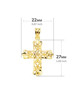 Colgante Cruz Filigrana Oro 18K 27Mm<Alda Joyeros Online
