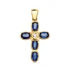 Colgante Cruz Oro Amarillo 28Mm Zafiros Y Diamante<Alda Joyeros Best