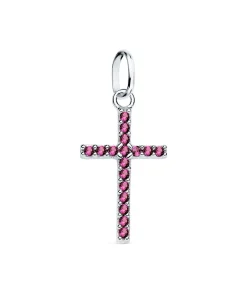 Colgante Cruz Oro Blanco 18K Amatista<Alda Joyeros New