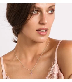Colgante Cruz Oro Blanco 18K Amatista<Alda Joyeros New