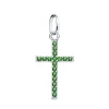 Colgante Cruz Oro Blanco 18K Verde<Alda Joyeros Hot