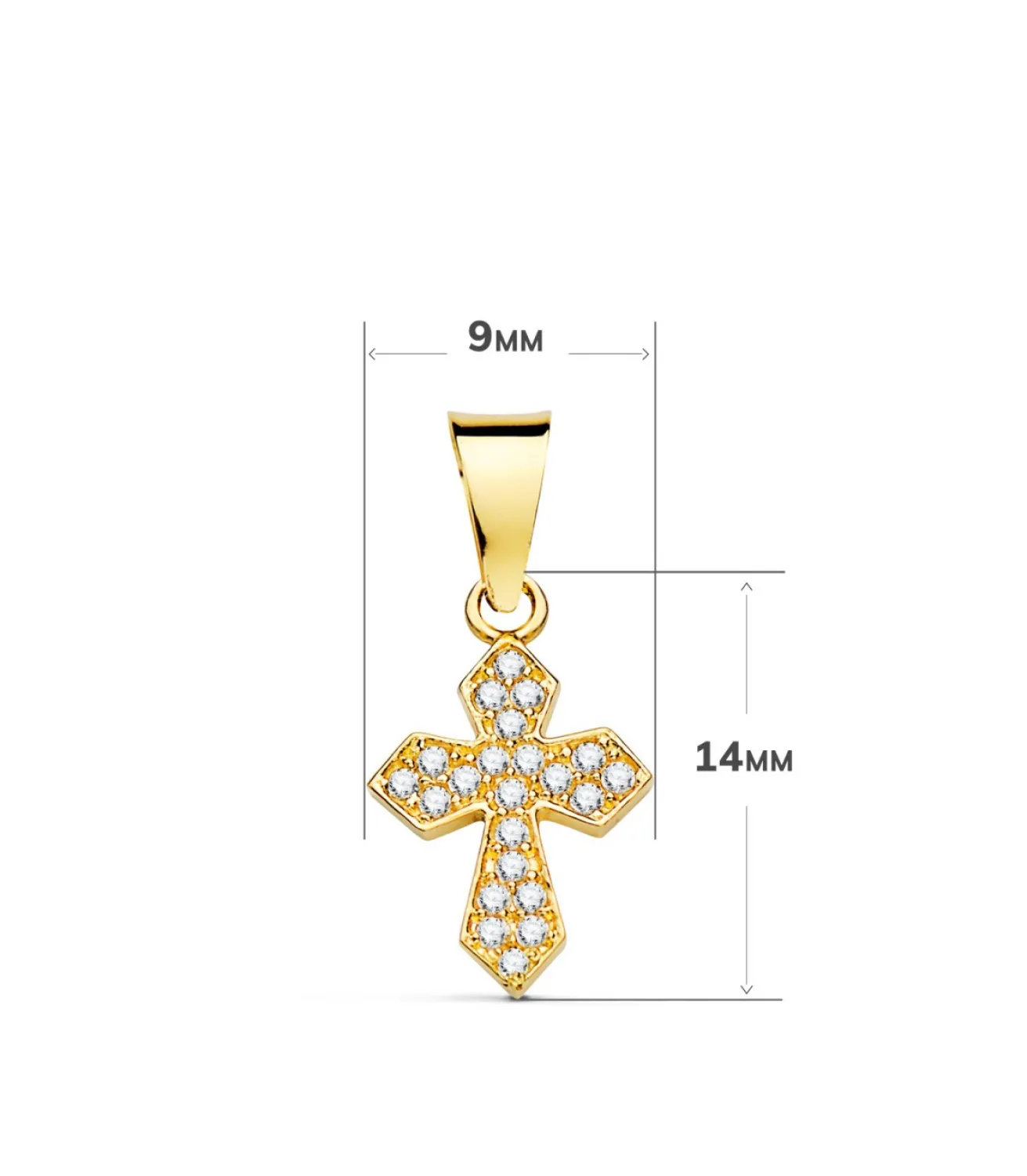 Colgante Cruz Pave Oro 18 Kilates 14 Mm<Alda Joyeros Fashion