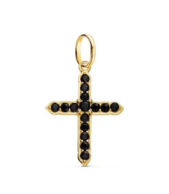 Colgante Cruz Piedras Negras Oro 18K<Alda Joyeros Discount