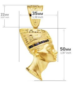 Colgante Egipcio Nefertiti Oro 18K Piedras Azules<Alda Joyeros Online