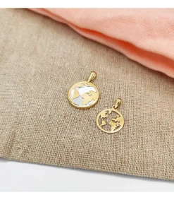 Colgante Flat World Oro Amarillo 18K 15 Mm<Alda Joyeros Outlet