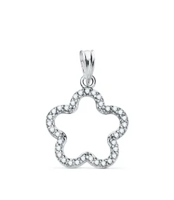 Colgante Flor Oro Blanco 18K 16Mm<Alda Joyeros Best Sale