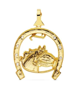 Colgante Herradura Caballo Oro 18K Circonitas 42Mm<Alda Joyeros Flash Sale