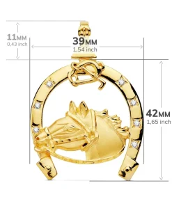 Colgante Herradura Caballo Oro 18K Circonitas 42Mm<Alda Joyeros Flash Sale