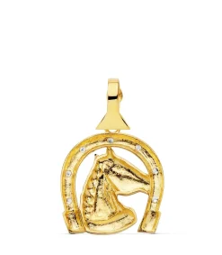 Colgante Herradura Caballo Oro 18K Circonitas<Alda Joyeros Hot