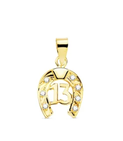 Colgante Herradura N 13 Oro Amarillo 18K 14 Mm<Alda Joyeros Best Sale
