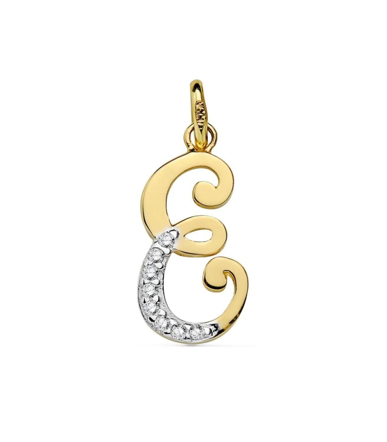 Colgante Inicial E Oro Amarillo 18 K 17 Mm<Alda Joyeros Flash Sale