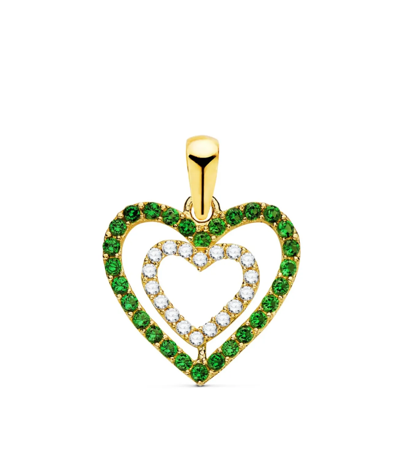Colgante Love Heart Oro Amarillo 18K Verde<Alda Joyeros Flash Sale