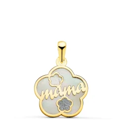 Colgante Mama Polvo De Diamante Oro 18K Flor<Alda Joyeros Best