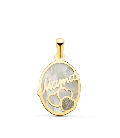 Colgante Mama Polvo De Diamante Oro 18K Oval<Alda Joyeros New
