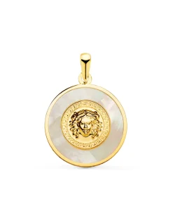 Colgante Medusa Nacar Oro 18K 20 Mm<Alda Joyeros Store
