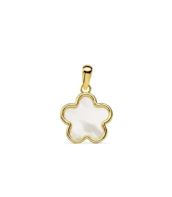 Colgante Mujer Flor Nacar Oro Amarillo 18 Ktes<Alda Joyeros Clearance