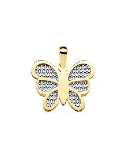 Colgante Mujer Silvia Oro Bicolor 18K Mariposa 17 Mm<Alda Joyeros Best Sale