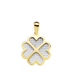 Colgante Mujer Silvia Oro Bicolor 18K Trebol 16 Mm<Alda Joyeros Hot