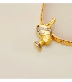 Colgante Nefertiti Oro Bicolor 18K Perfil 30 Mm<Alda Joyeros Online