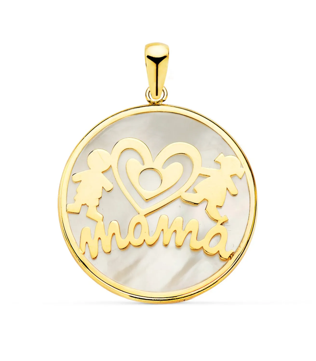 Colgante Nino Y Niña Mama Oro 18K Nacar<Alda Joyeros New