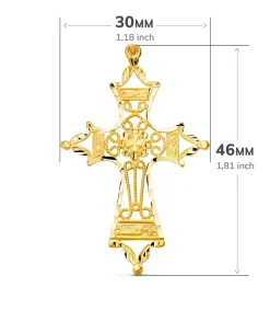 Colgante Oro 18K Cruz Filigrana 46 Mm<Alda Joyeros Fashion