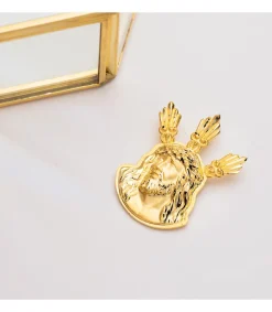 Colgante Rostro De Cristo Potencias Oro 18K 38Mm<Alda Joyeros Hot