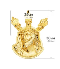 Colgante Rostro De Cristo Potencias Oro 18K 38Mm<Alda Joyeros Hot