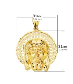 Colgante Rostro De Cristo Cerco Oro 18K 31Mm<Alda Joyeros Flash Sale