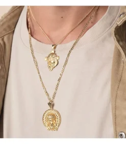 Colgante Rostro De Cristo Cerco Oro 18K 31Mm<Alda Joyeros Flash Sale