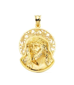 Colgante Rostro De Cristo Orla Oro 18K 32Mm<Alda Joyeros Cheap