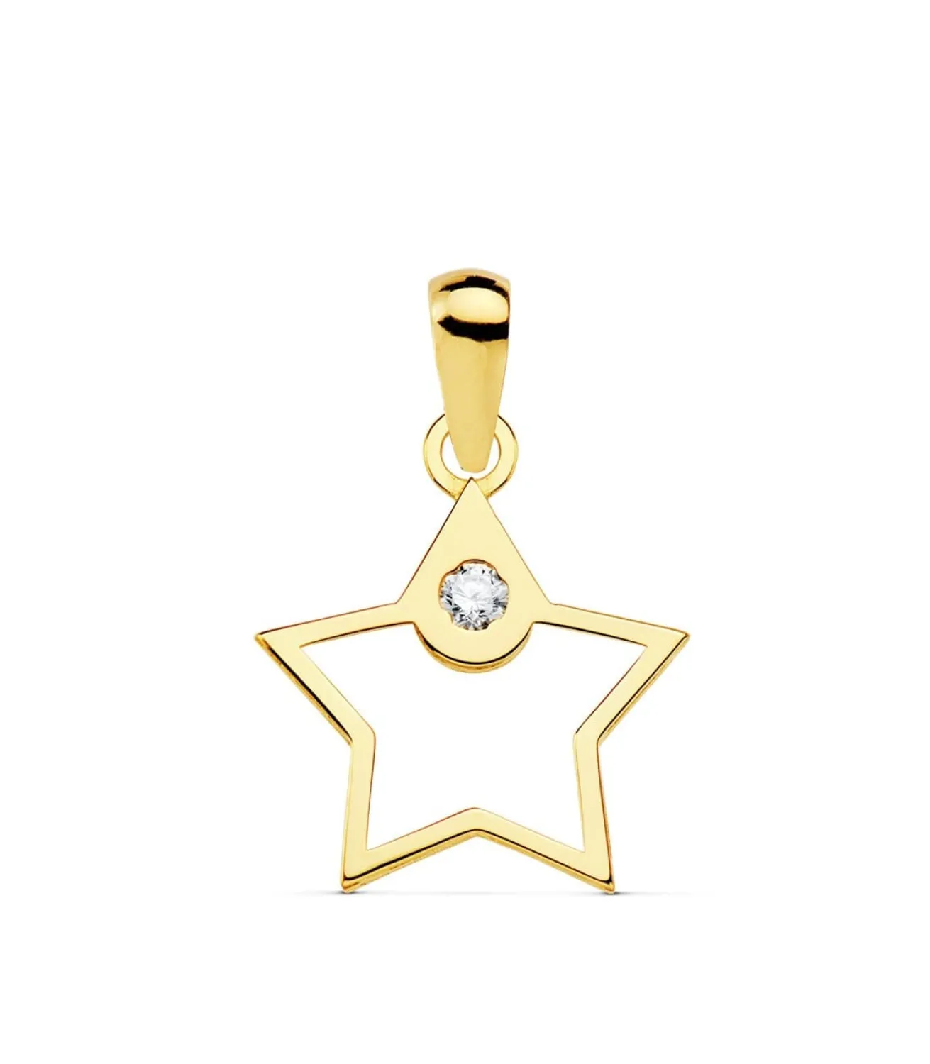 Colgante Space Oro Amarillo 18K Estrella Line 12Mm<Alda Joyeros Cheap