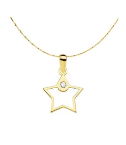 Colgante Space Oro Amarillo 18K Estrella Line 12Mm<Alda Joyeros Cheap