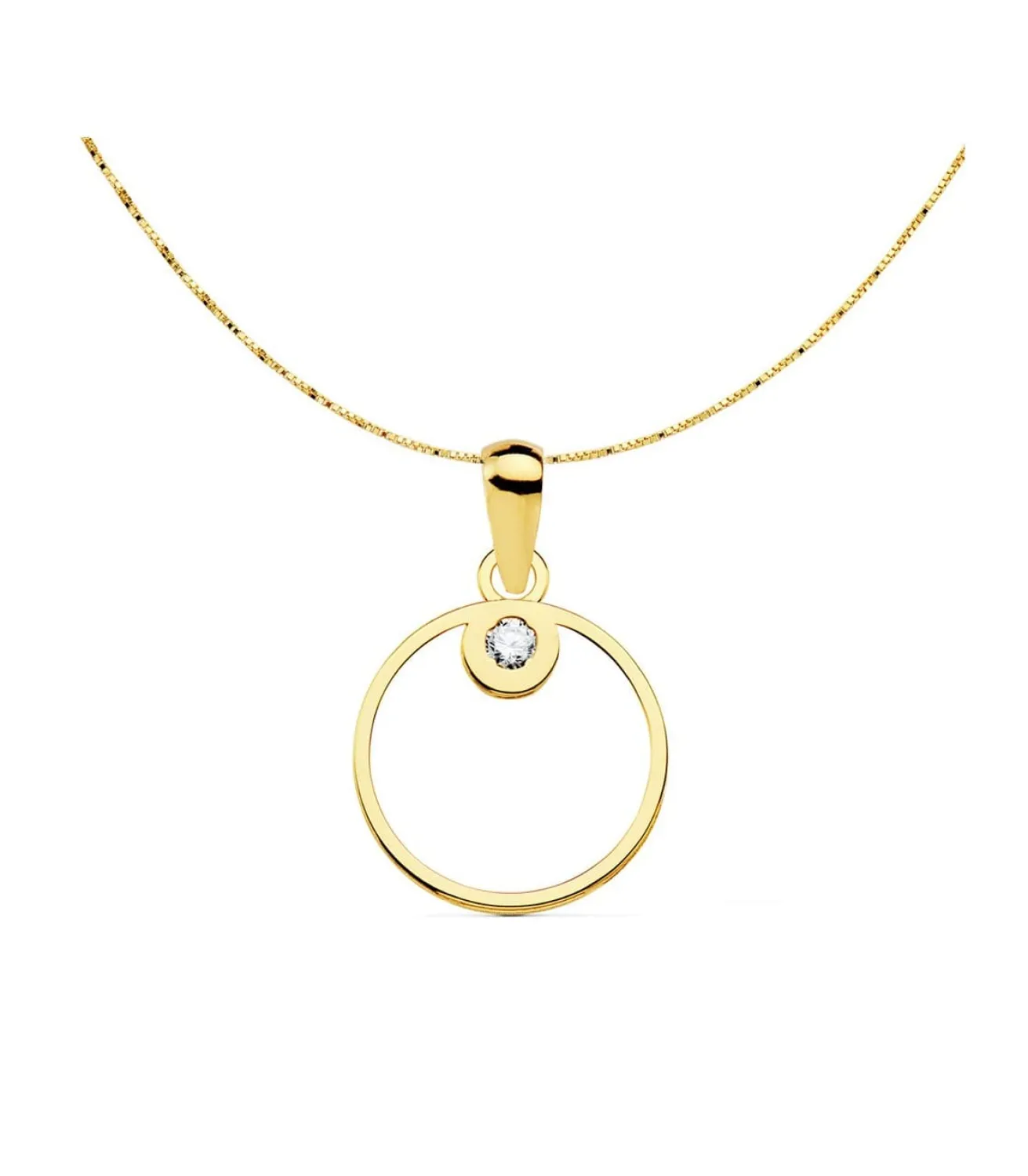 Colgante Space Oro Amarillo 18K Circulo Line 12Mm<Alda Joyeros Outlet