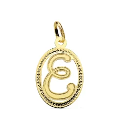 Colgante Tallado Letra E Oro Amarillo 18 Kts 18 Mm<Alda Joyeros Best Sale