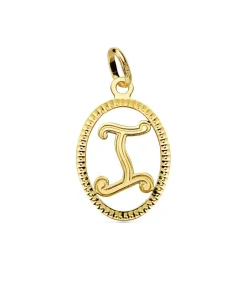 Colgante Tallado Letra I Oro Amarillo18 K<Alda Joyeros Shop