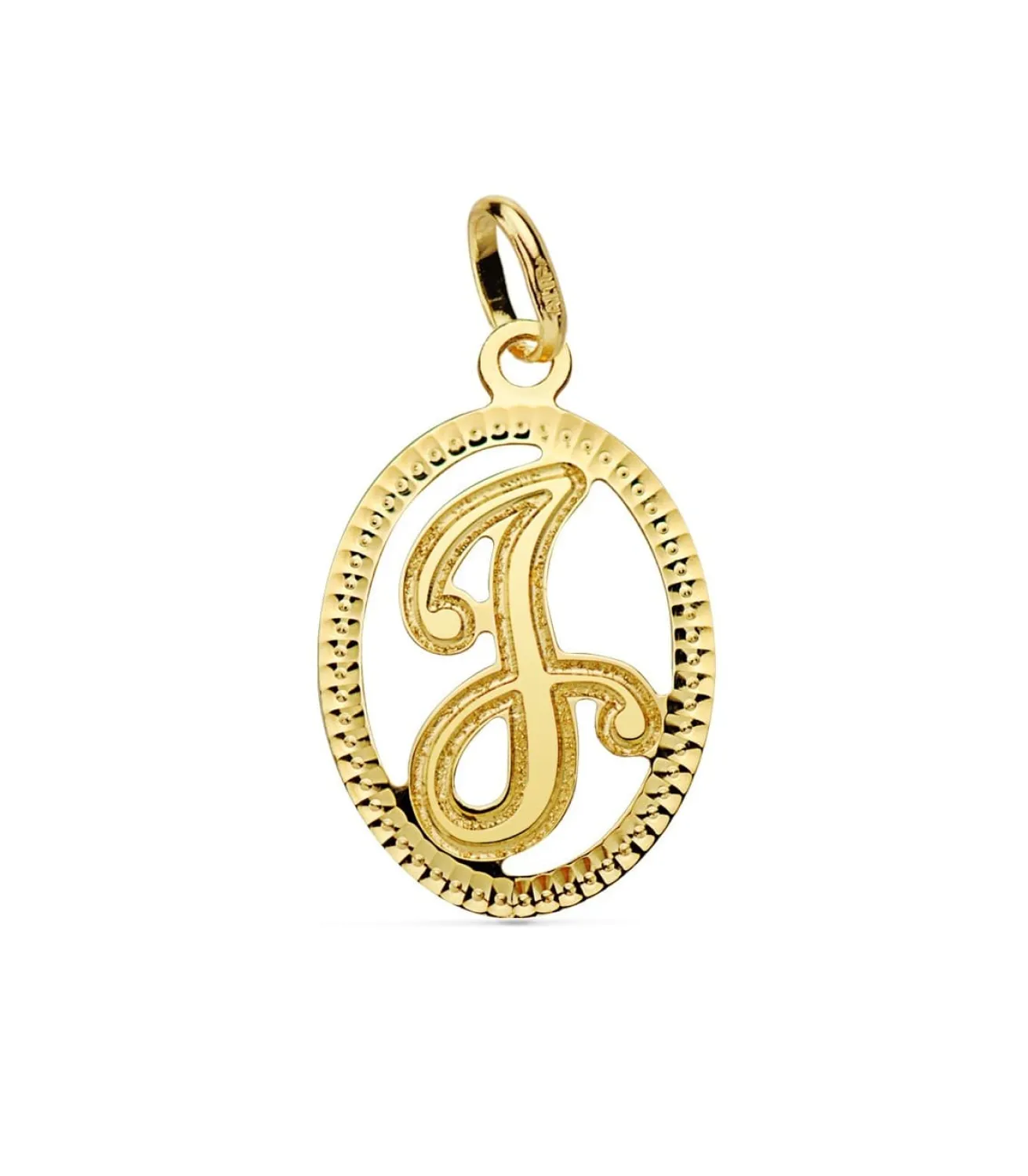 Colgante Tallado Letra J Oro Amarillo 18 K 18 Mm<Alda Joyeros New