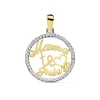 Colgante "Te Quiero Mama" Oro Bicolor 18K Circonitas 16Mm<Alda Joyeros Online