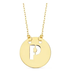 Collar Letra P Inicial Oro Amarillo 18K 42Cm<Alda Joyeros Discount