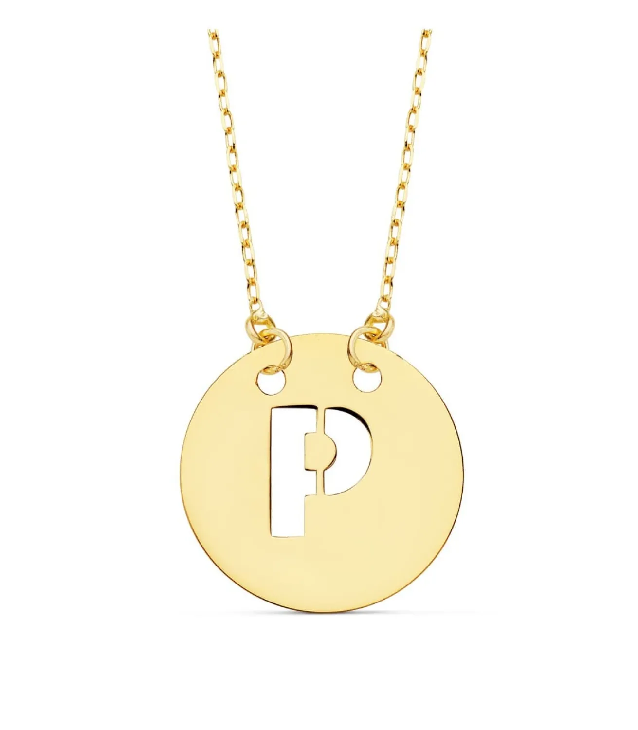 Collar Letra P Inicial Oro Amarillo 18K 42Cm<Alda Joyeros Discount