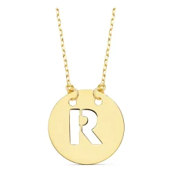 Collar Letra R Inicial Oro Amarillo 18K 42Cm<Alda Joyeros Discount