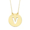 Collar Letra V Inicial Oro Amarillo 18K 42Cm<Alda Joyeros New